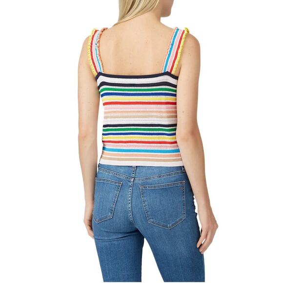 J. Crew rainbow stripe ruffle strap knit tank Size M - Picture 11 of 11